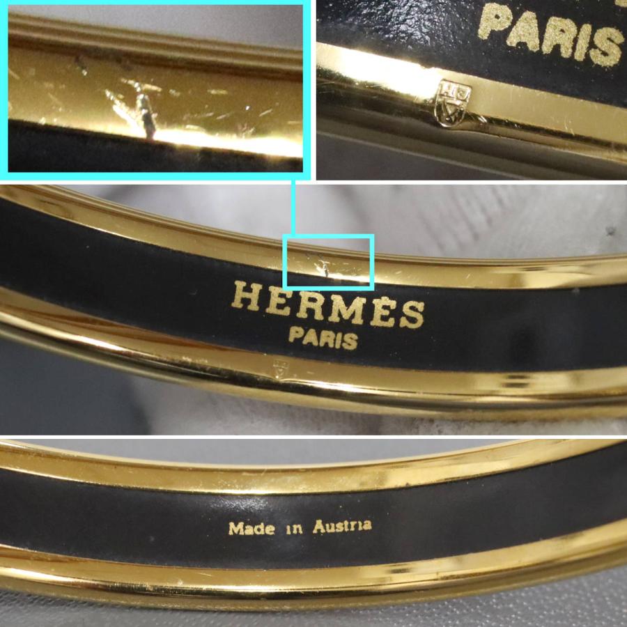 エルメス エマイユPM 七宝焼き リボン柄 バングル ブレスレット ゴールド HERMES エルメス エマイユ PM バングル ブレスレット エナメル Z