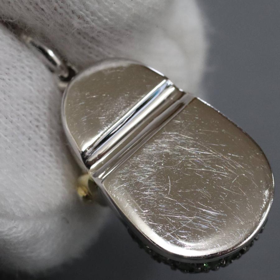 18K/750エメラルドダイヤモンドペンダントトップ 靴モチーフ E0.45 D0  