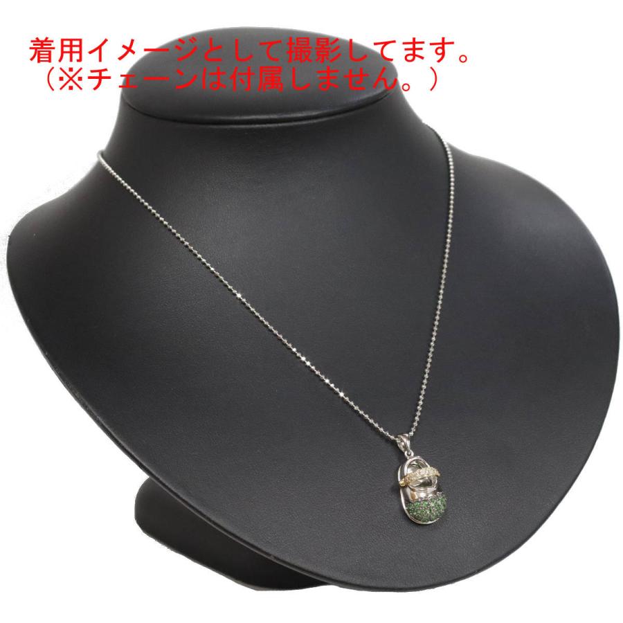 18K/750エメラルドダイヤモンドペンダントトップ 靴モチーフ E0.45 D0  