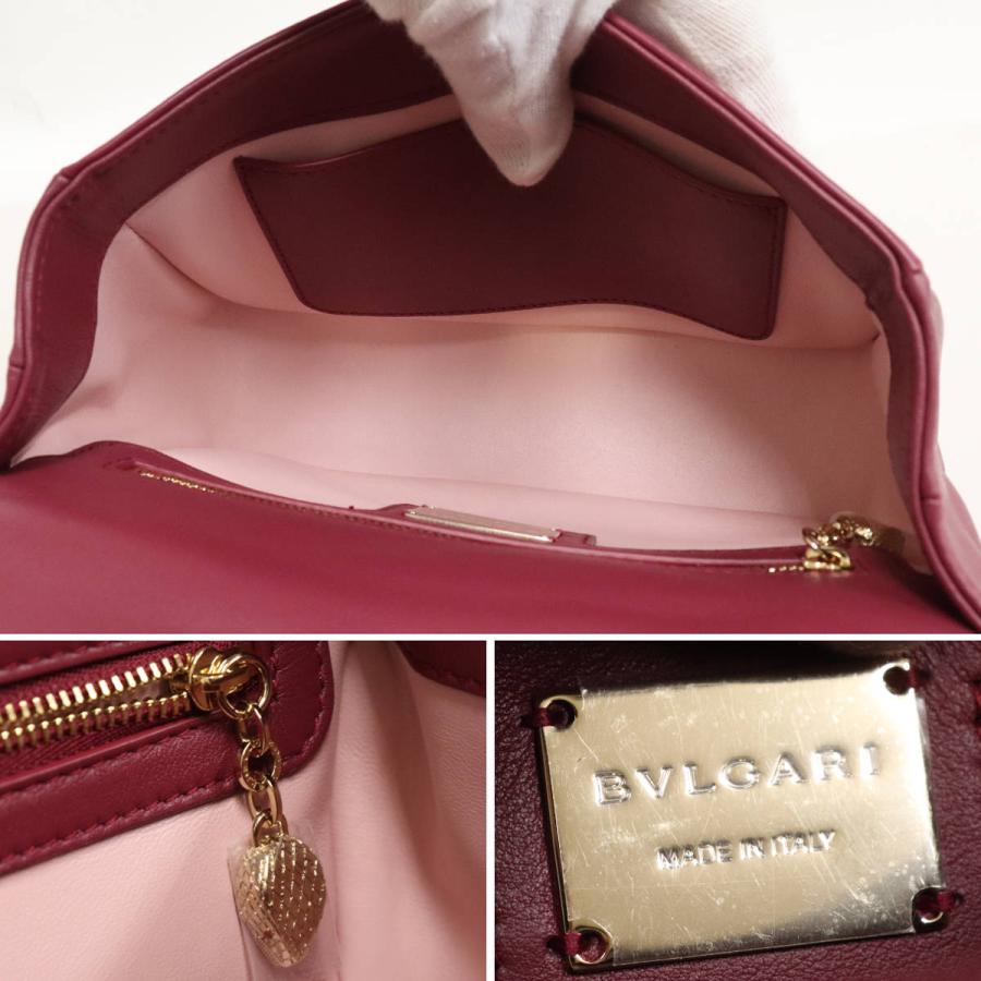 【中古】ブルガリ セルペンティ カボション クロスボディバッグ ボルドー(292630)BVLGARI SERPENTI ショルダーバッグ ハンドバッグ 赤 セルペンティ ブルガリ カボション クロスボディバッグ ボルドー