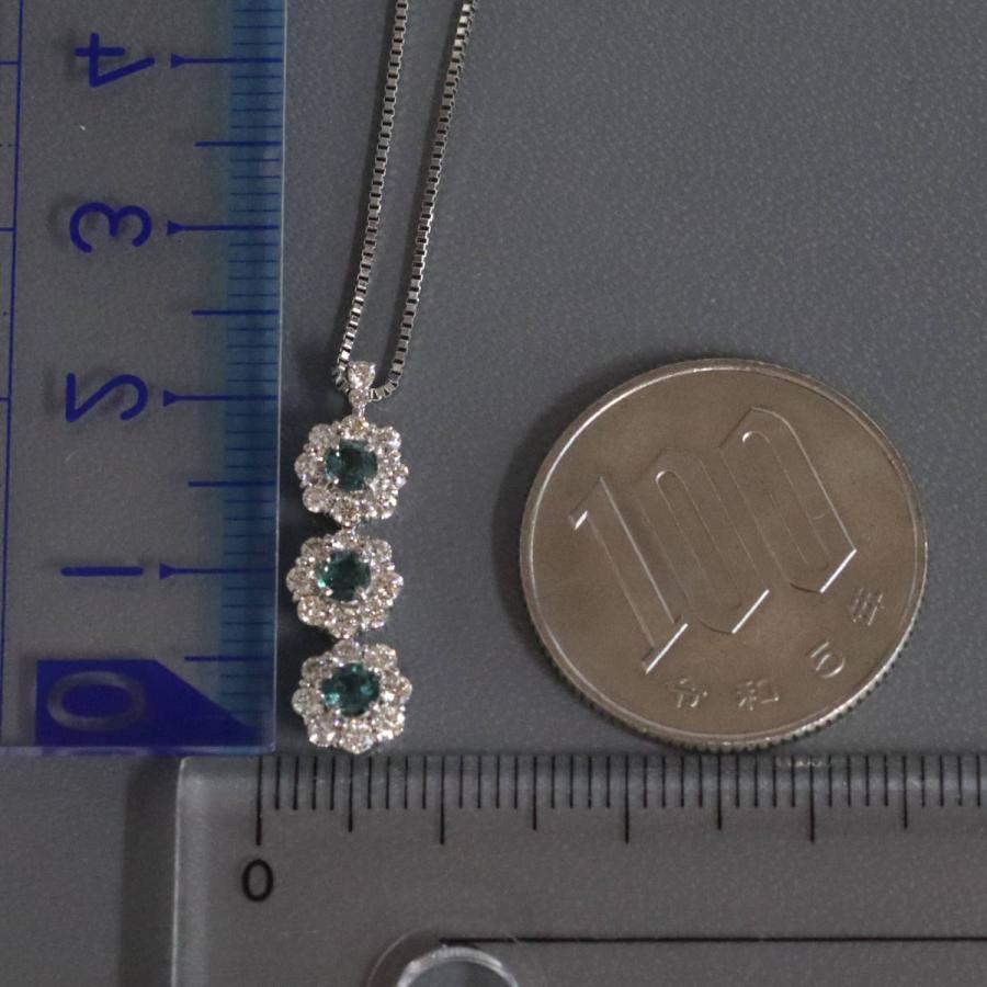 Pt900/Pt850アレキサンドライトダイヤモンドペンダント A0.33 D0.45 3.7g AJ付45cm プラチナの画像