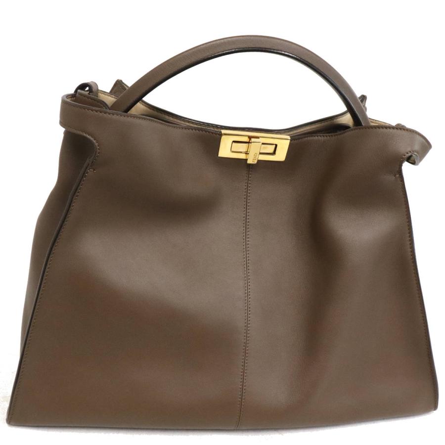 【中古】フェンディ ピーカブー エックスライト(8BN304-A5E9)FENDI Peekaboo Xlite ハンドバッグ ブラウン レザー PEEKABOO フェンディ ピーカブー エックスライト(8BN304-A5E9)FENDI