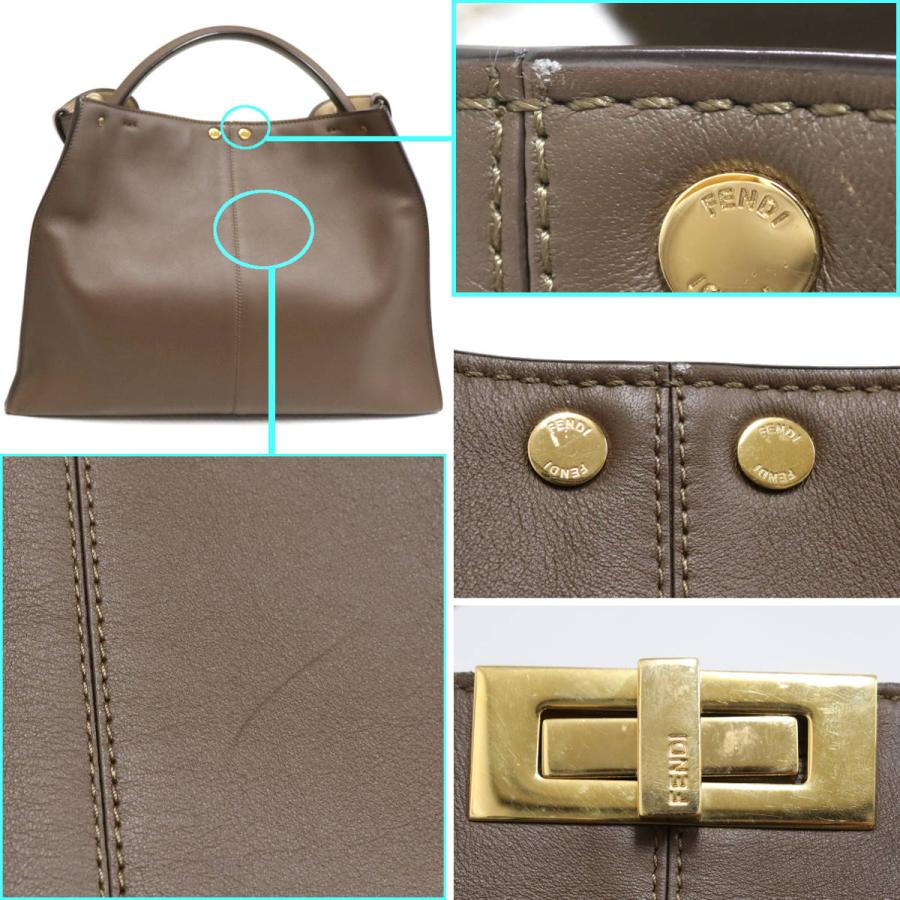 フェンディ ピーカブー エックスライト(8BN304-A5E9)FENDI Peekaboo Xlite ハンドバッグ ブラウン レザーの画像