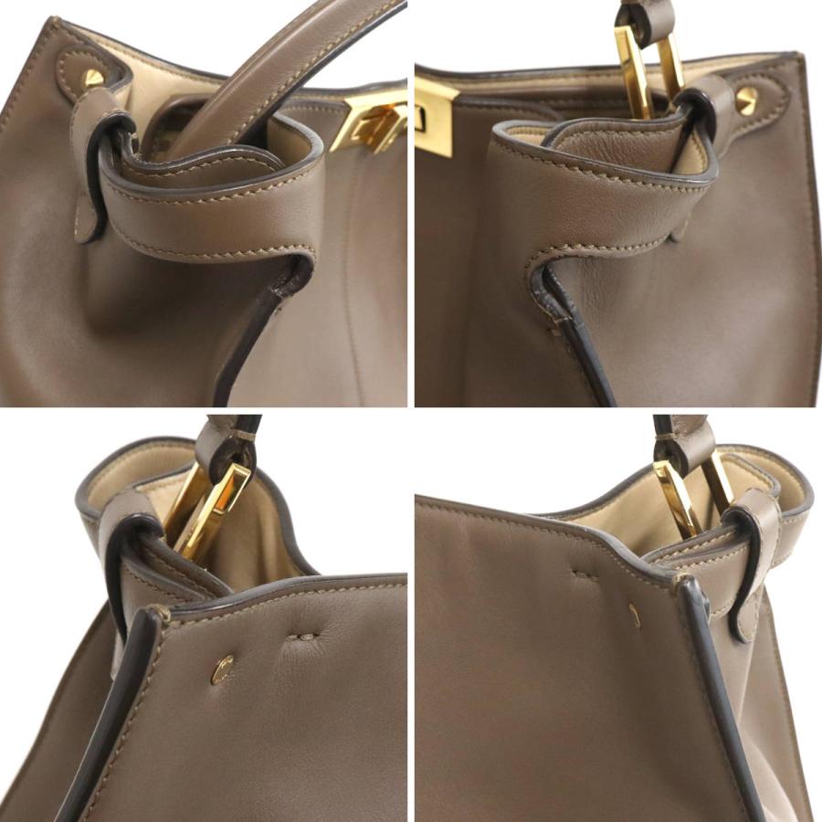 フェンディ ピーカブー エックスライト(8BN304-A5E9)FENDI Peekaboo Xlite ハンドバッグ ブラウン レザーの画像