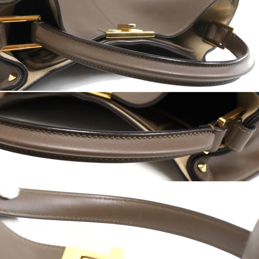 フェンディ ピーカブー エックスライト(8BN304-A5E9)FENDI Peekaboo Xlite ハンドバッグ ブラウン レザーの画像