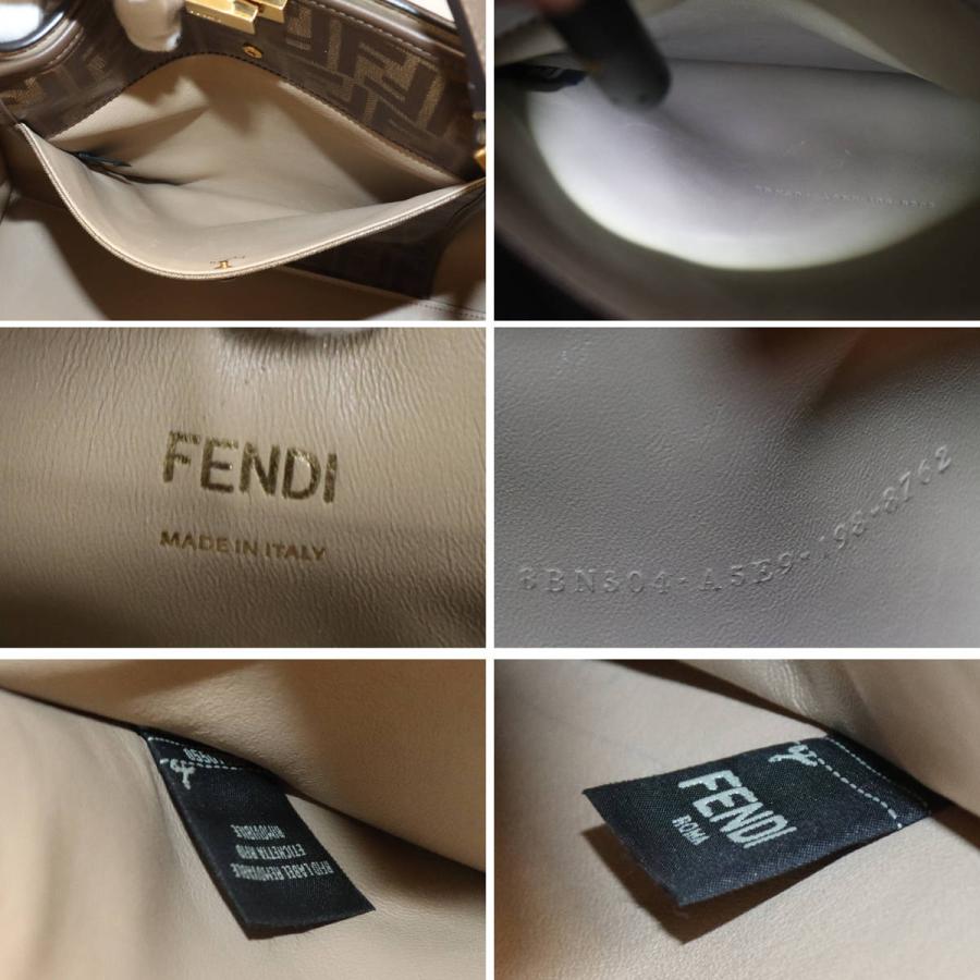 フェンディ ピーカブー エックスライト(8BN304-A5E9)FENDI Peekaboo Xlite ハンドバッグ ブラウン レザーの画像