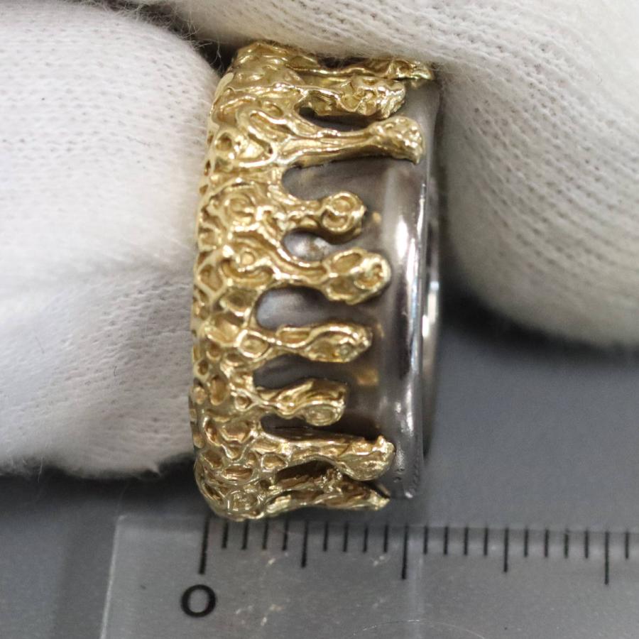 K18/チタンダイヤモンドリング D0.168 12.7g #13 1PD イエローゴールド  