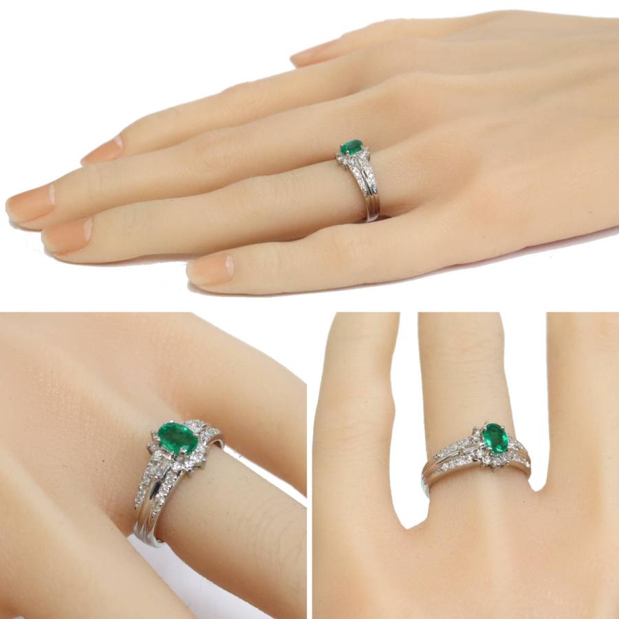 K18/Pt900 エメラルド リング 5.3g