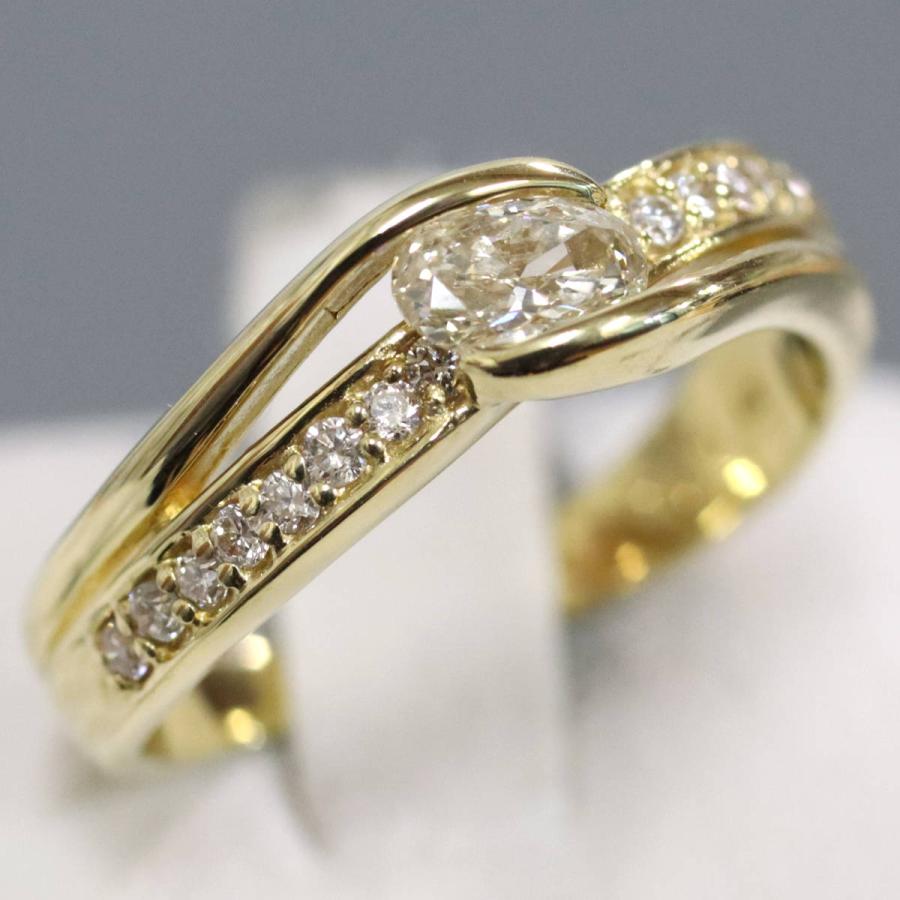 K18 YGシトリンダイヤモンドリング #10 【公式通販】