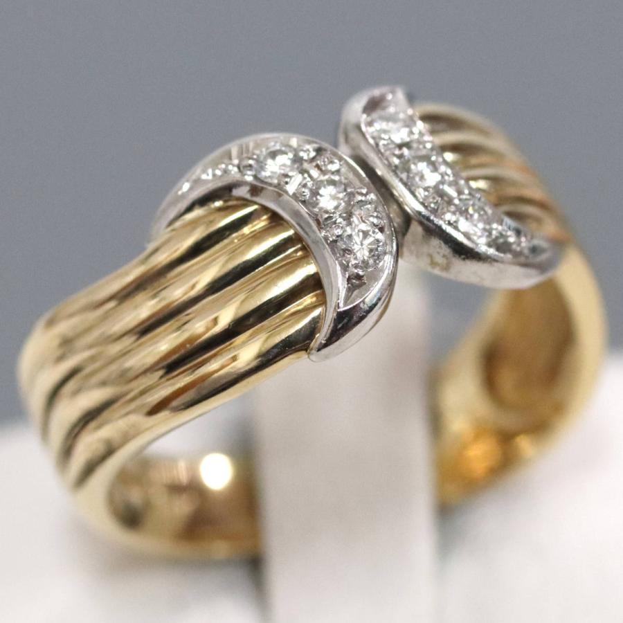 K18/Pt900ダイヤモンドリング 5.2g #12 イエローゴールド プラチナ  