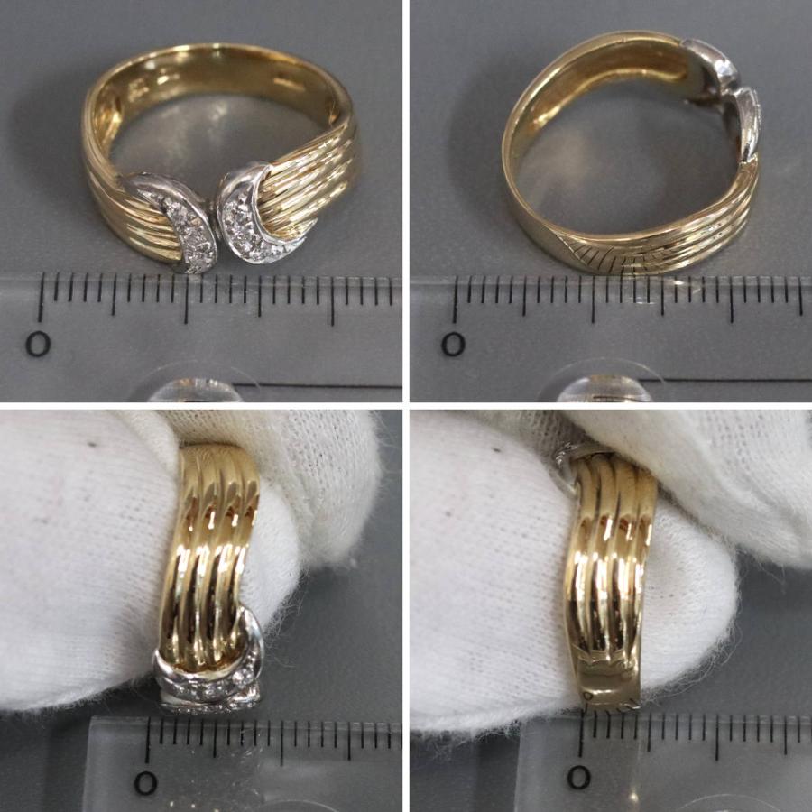 K18/Pt900ダイヤモンドリング 5.2g #12 イエローゴールド プラチナ  