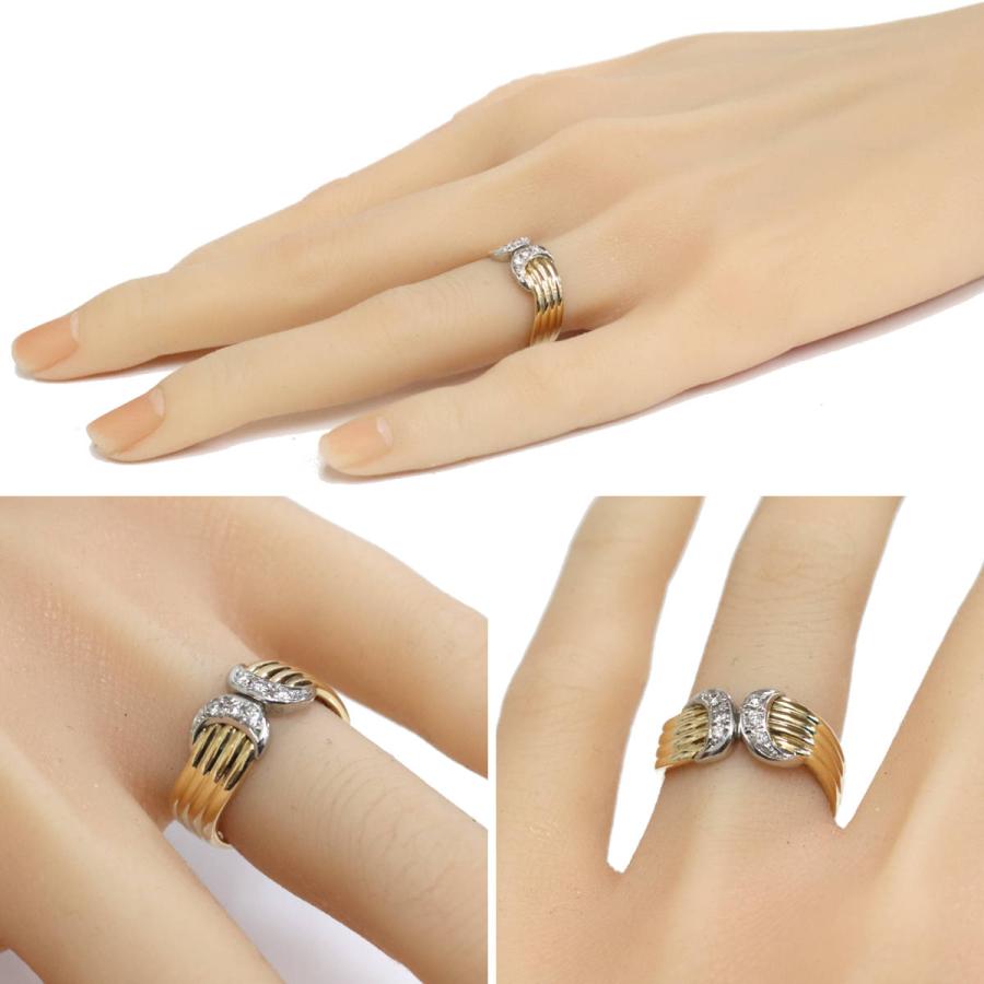 K18/Pt900ダイヤモンドリング 5.2g #12 イエローゴールド プラチナ  