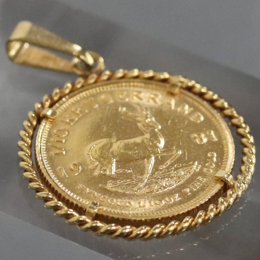 K22/750ペンダントトップ クルーガーランド金貨 1/10oz 4.4g 1981年 1