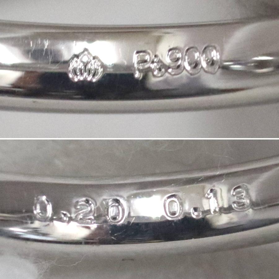 Pt900ローズカットダイヤモンドリング D0.20 D0.13 5.5g #11.5 4月 
