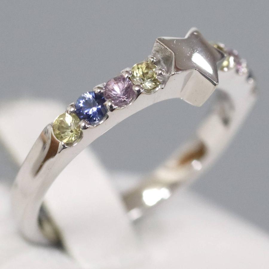 STAR JEWELRY（スタージュエリー） K18WGマルチカラーサファイアリング 