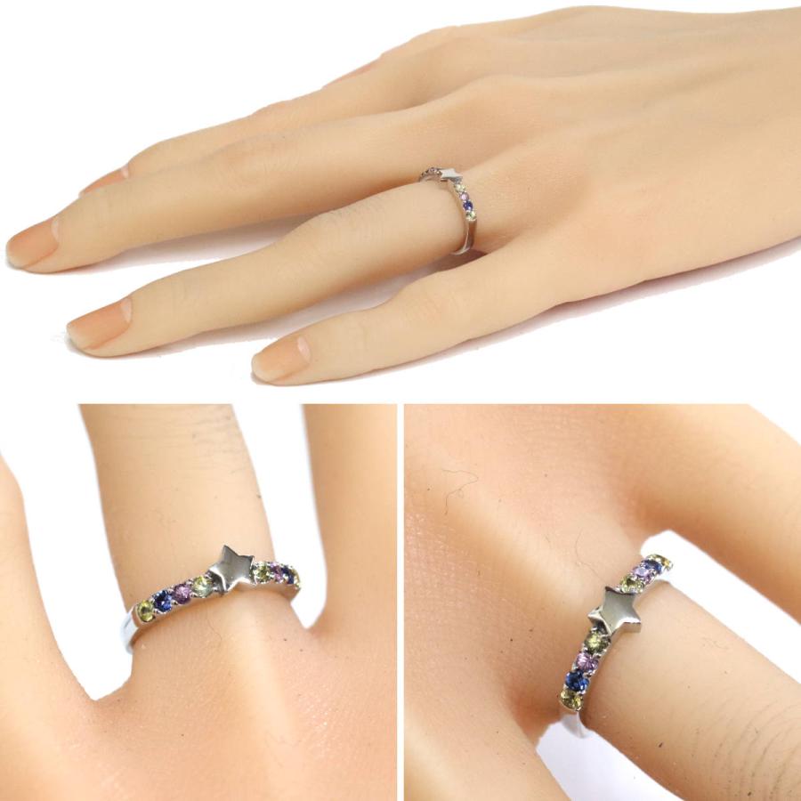 STAR JEWELRY（スタージュエリー） K18WGマルチカラーサファイア