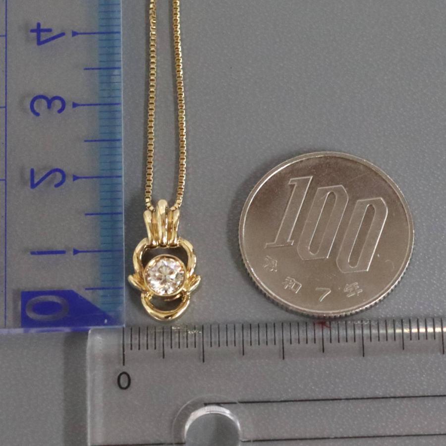 750/K18ダイヤモンドペンダント D0.34 4.3g 44cm イエローゴールド 4月 