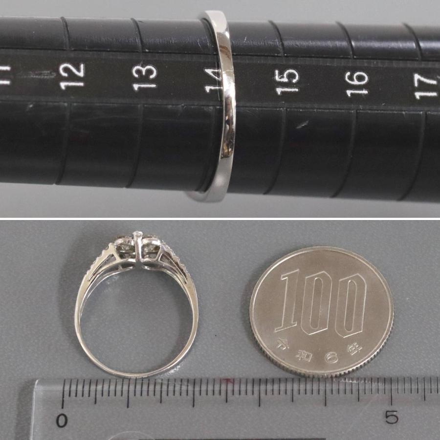 Pt900ダイヤモンドリング D1.00 3.2g #14 プラチナ 総計1カラット 4月