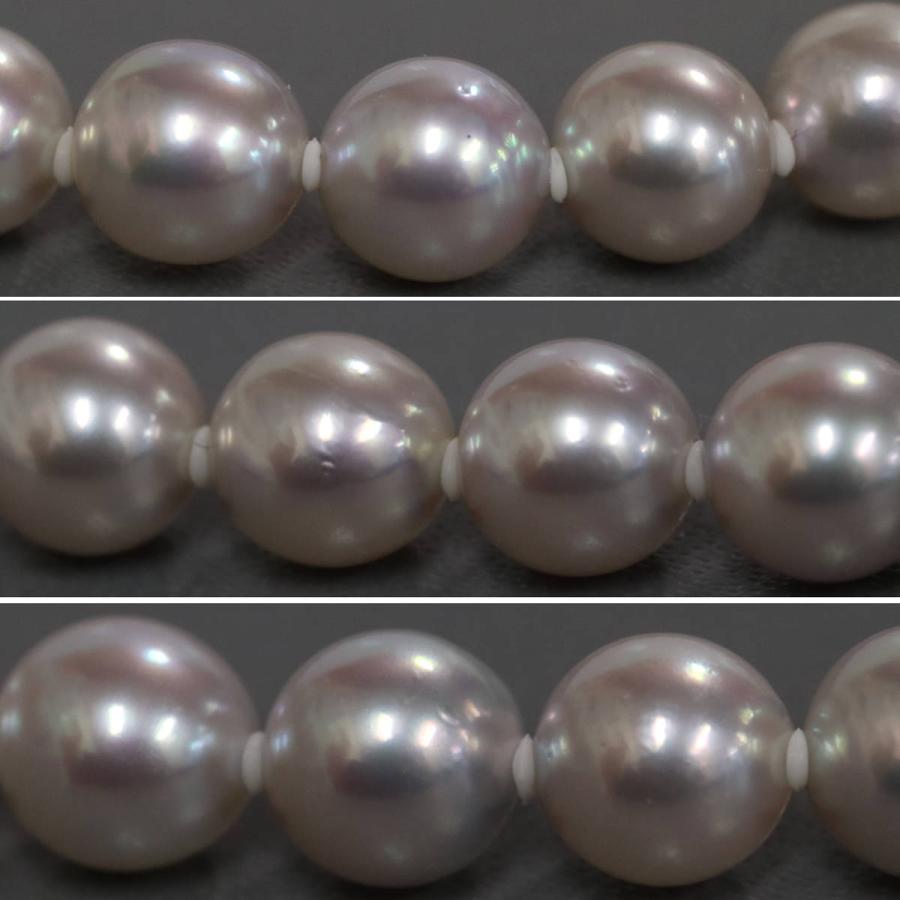 無調色パールネックレス シルバー金具 7.0-7.5mm 43cm 鑑別書 アコヤ