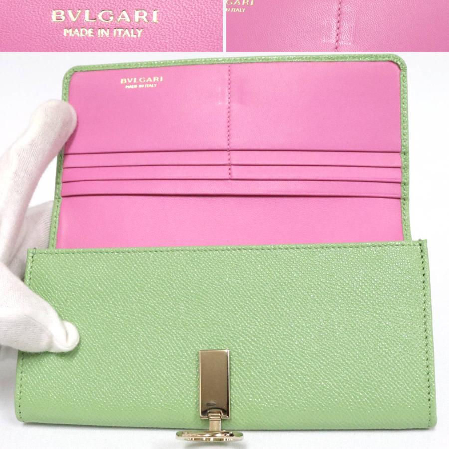ブルガリ ウォレット コンチネンタル ブルガリ ブルガリ(289762)ミントグリーン ピンク 長財布 BVLGARI（ブルガリ） ウォレット コンチネンタル ブルガリ(289762
