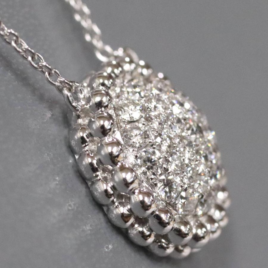 18K/750ダイヤモンドネックレス D0.61 5.1g 41cm ホワイトゴールド WG