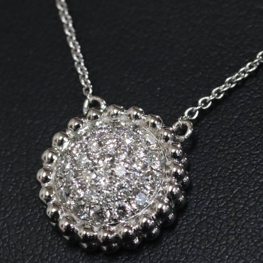 18K/750ダイヤモンドネックレス D0.61 5.1g 41cm ホワイトゴールド WG 