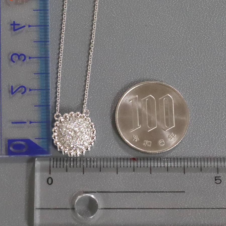18K/750ダイヤモンドネックレス D0.61 5.1g 41cm ホワイトゴールド WG 