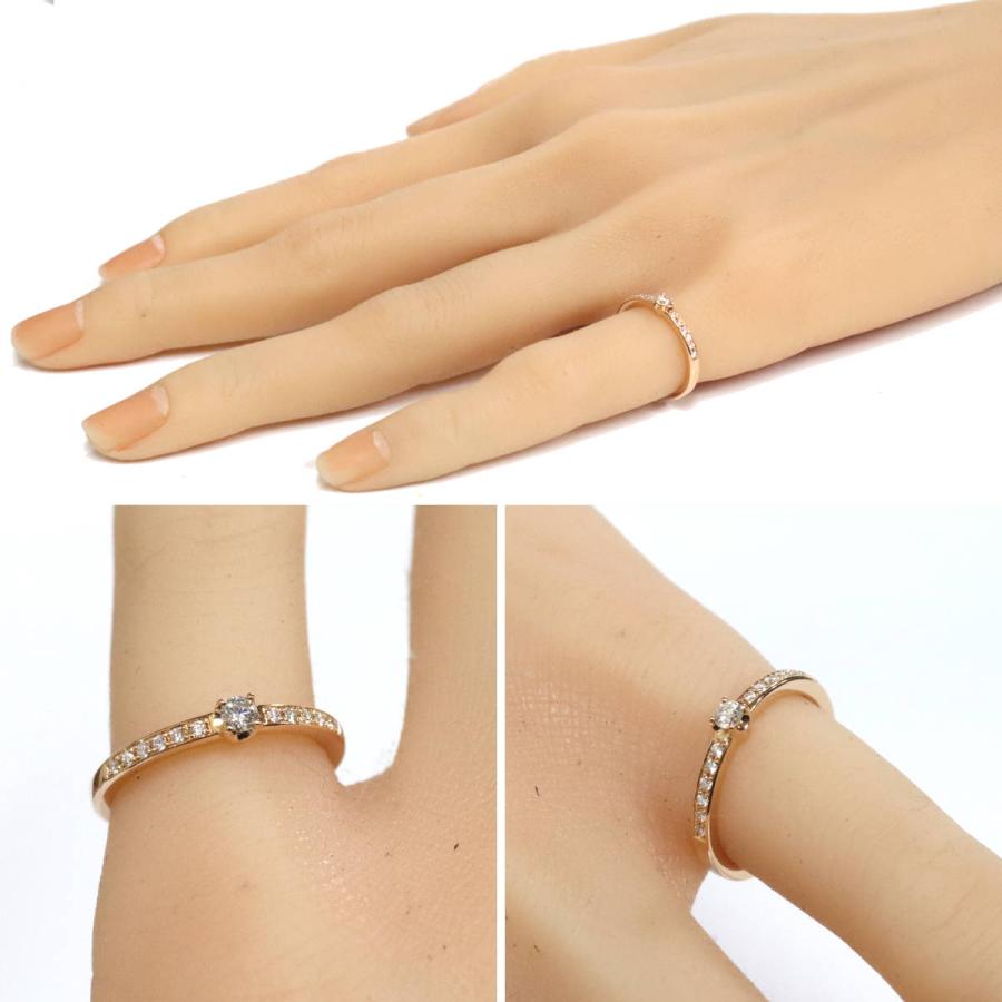 4℃（ヨンドシー） K18PGダイヤモンドリング 2.2g #8 ピンクゴールド 8