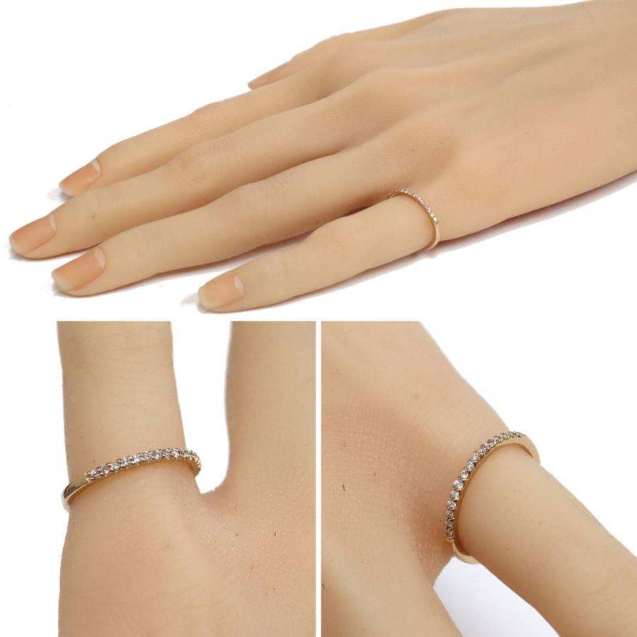 4℃（ヨンドシー） K18PGダイヤモンドリング ハーフエタニティ 1.4g #8