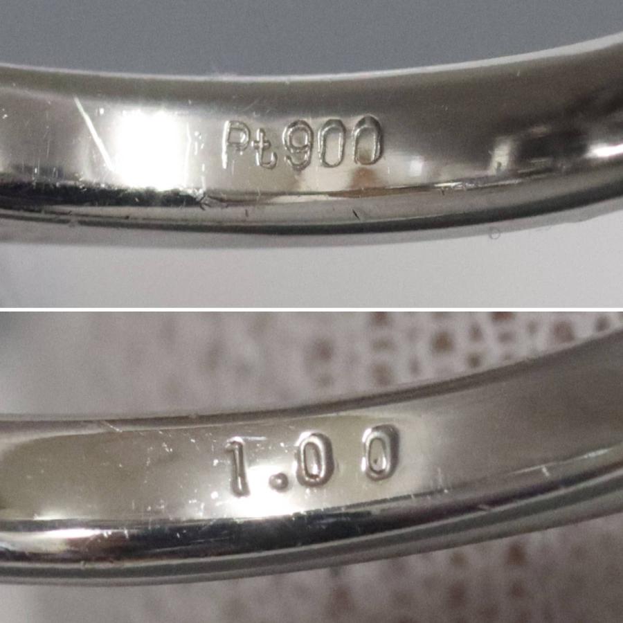 Pt900ダイヤモンドリング D1.00 5.7g #17.5 鑑別書 プラチナ 17.5号