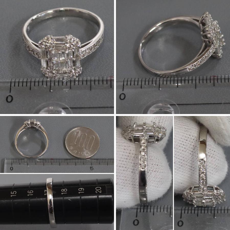 Pt900 指輪 ダイヤモンド1ct 17号 5、1g レディース 中古 Pt900ダイヤモンドリング D1.00 5.7g #17.5 鑑別書 プラチナ 17.5号