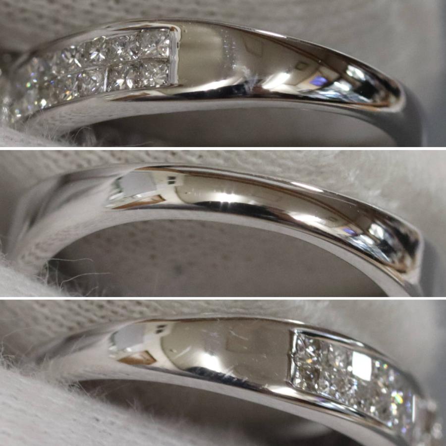 K18WGダイヤモンドリング D0.81 3.8g #10 ホワイトゴールド プリンセスカット_5