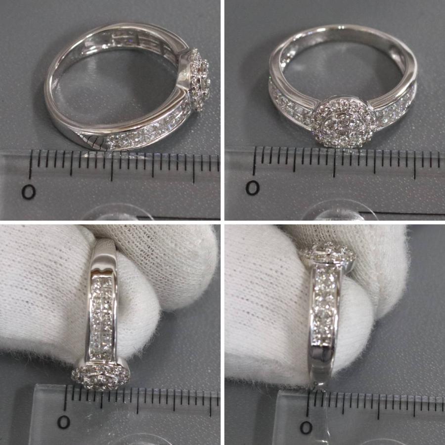 K18WGダイヤモンドリング D0.81 3.8g #10 ホワイトゴールド プリンセスカット_8