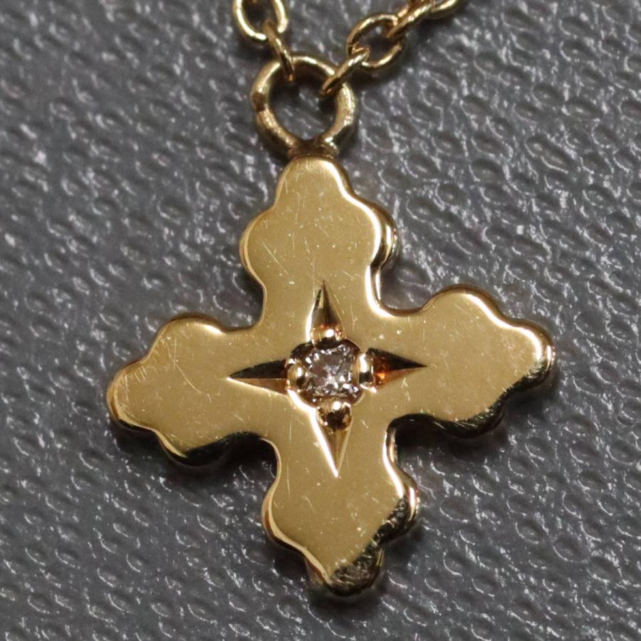 スタージュエリー K18ダイヤモンドネックレス クロスモチーフ D0.006