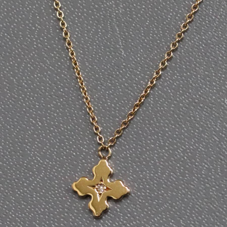 スタージュエリー K18ダイヤモンドネックレス クロスモチーフ D0.006