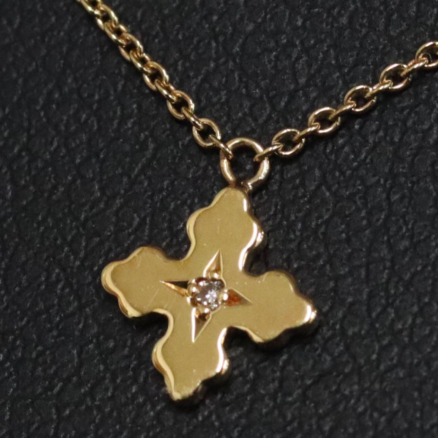 スタージュエリー K18ダイヤモンドネックレス クロスモチーフ D0.006