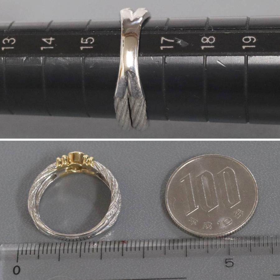 Pt900/K18ダイヤモンドリング D0.36 7.0g #16 プラチナ イエロー