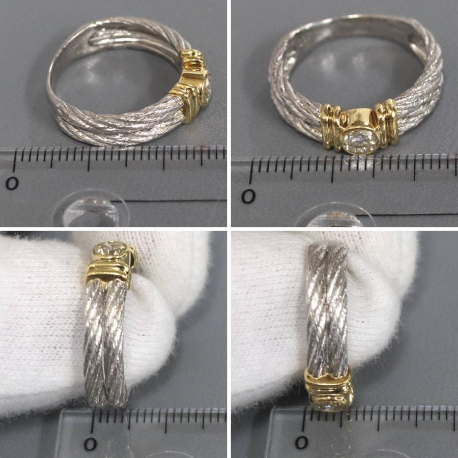 Pt900/K18ダイヤモンドリング D0.36 7.0g #16 プラチナ イエロー