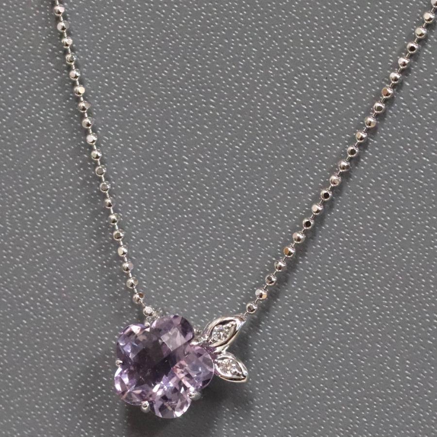 TASAKI（タサキ） K18WGアメジストダイヤモンドネックレス フラワー 
