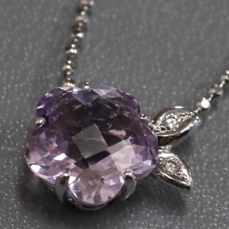 TASAKI（タサキ） K18WGアメジストダイヤモンドネックレス フラワー 