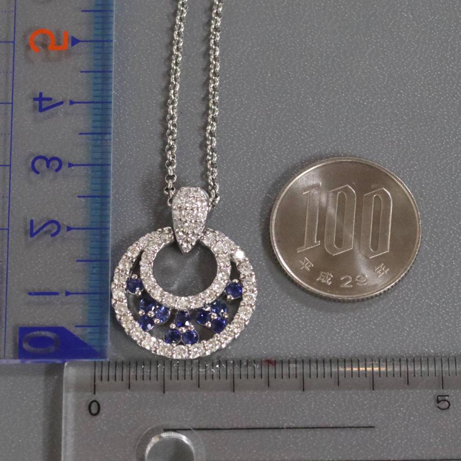 Pt900/850サファイアダイヤモンドペンダント S0.68 D1.00 13.8g 40cm 