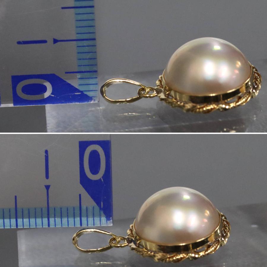K18マベパールペンダントトップ 2.6g イエローゴールド チャーム 
