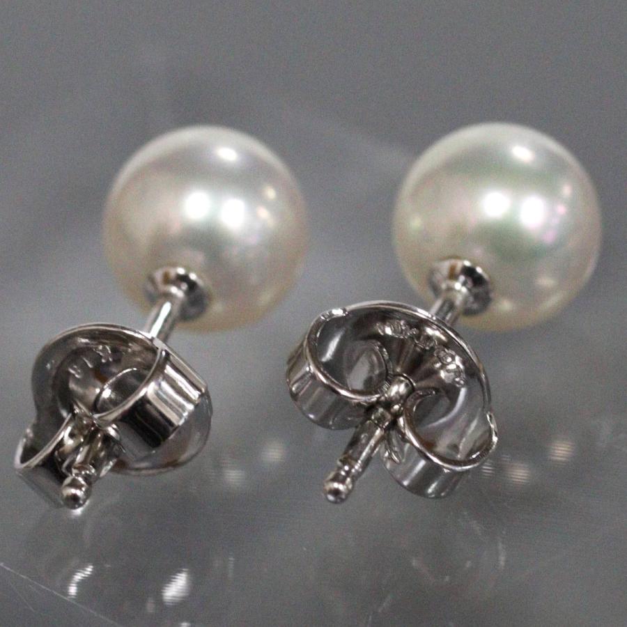 MIKIMOTO（ミキモト） K18WGパールピアス パール6.7mm 1.8g ホワイト 
