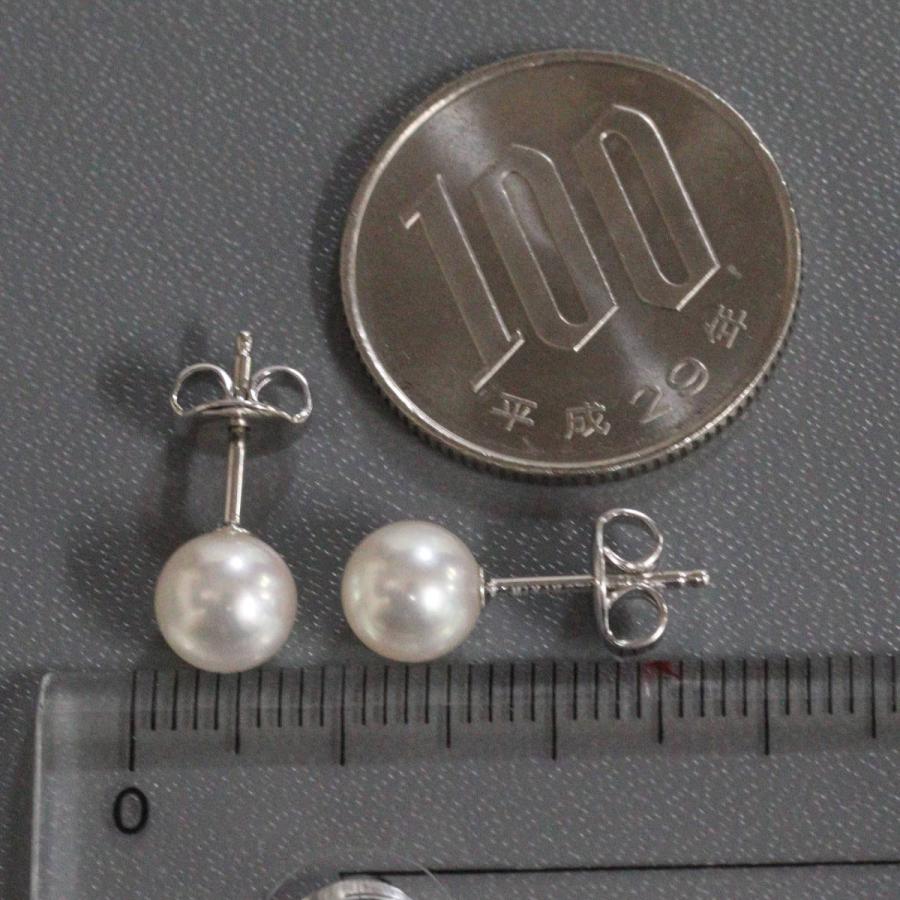 MIKIMOTO（ミキモト） K18WGパールピアス パール6.7mm 1.8g ホワイト 