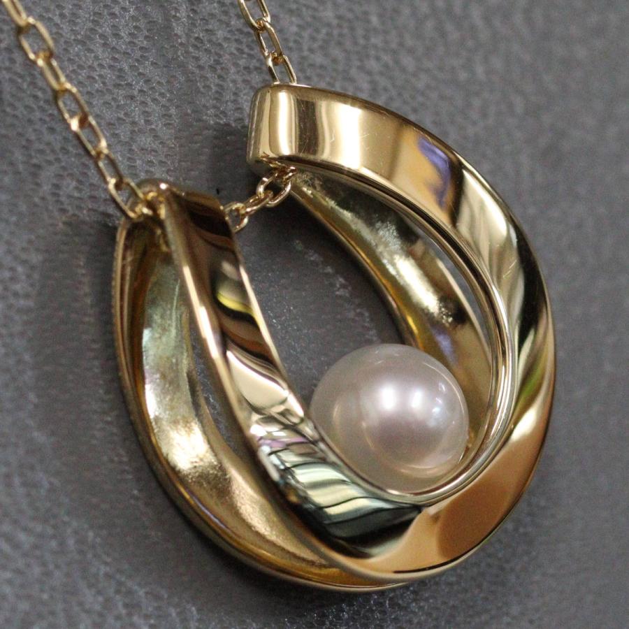 MIKIMOTO ミキモトK18 ゴールド パール ペンダント チャーム MIKIMOTO（ミキモト） K18パールペンダント 馬蹄モチーフ 7.3g 42cm