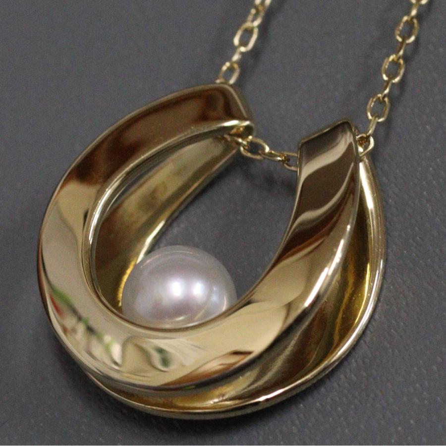 MIKIMOTO（ミキモト） K18パールペンダント 馬蹄モチーフ 7.3g 42cm 