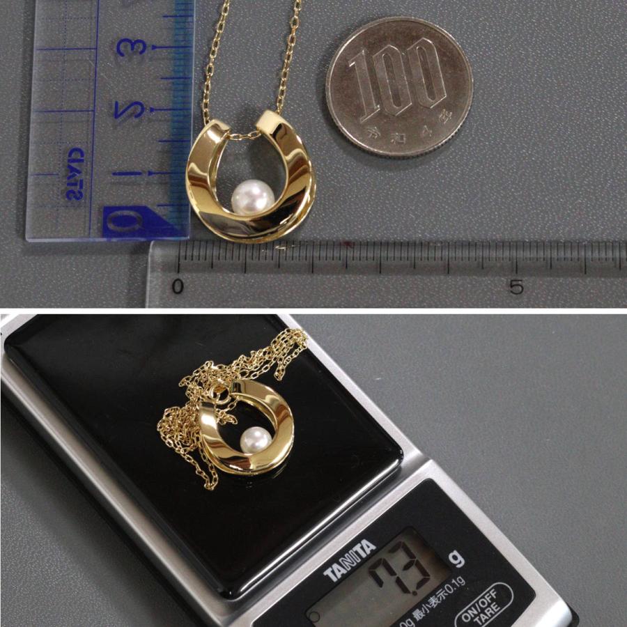 MIKIMOTO（ミキモト） K18パールペンダント 馬蹄モチーフ 7.3g 42cm