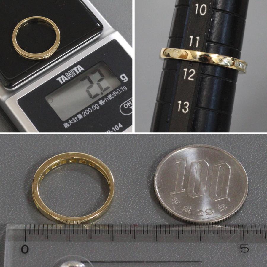 K18バゲットカットダイヤモンドリング ハーフエタニティ D0.33 2.2g