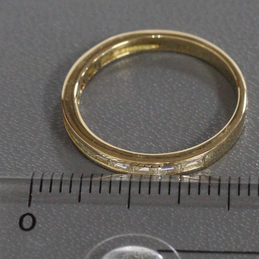 K18バゲットカットダイヤモンドリング ハーフエタニティ D0.33 2.2g 
