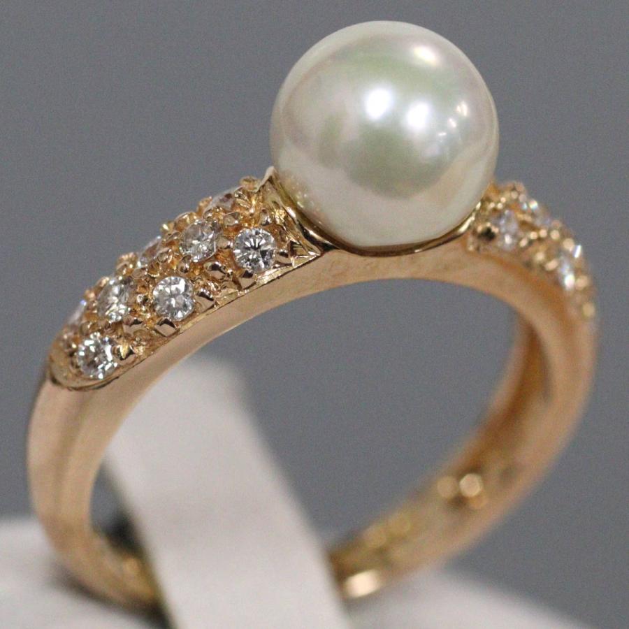 スタージュエリー K18PG ダイヤモンドリング 0.08カラット 約6号 STAR JEWELRY（スタージュエリー） K18PGパールダイヤモンドリング